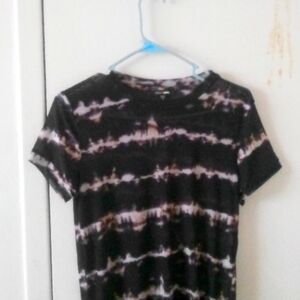 Fashion Nova mesh shirt brown cream black.